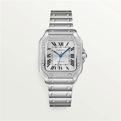 cartier montre santos femme|cartier santos watch with diamonds.